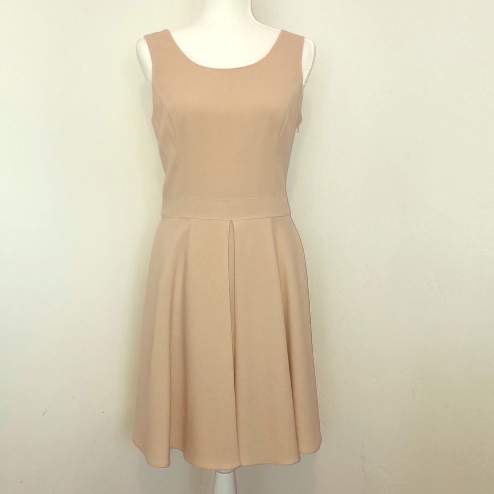 Rachel Zoe |  Tan Fit-Flare Dress | Low Back | 10